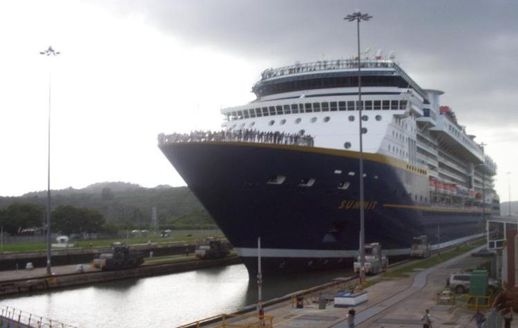 Cruise Ship in the Mira Flores Locks